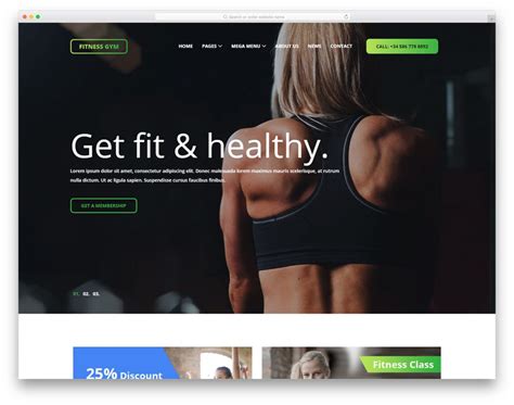 free website templates for gym.